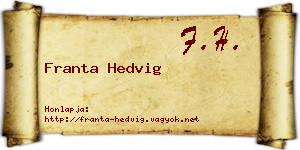 Franta Hedvig névjegykártya